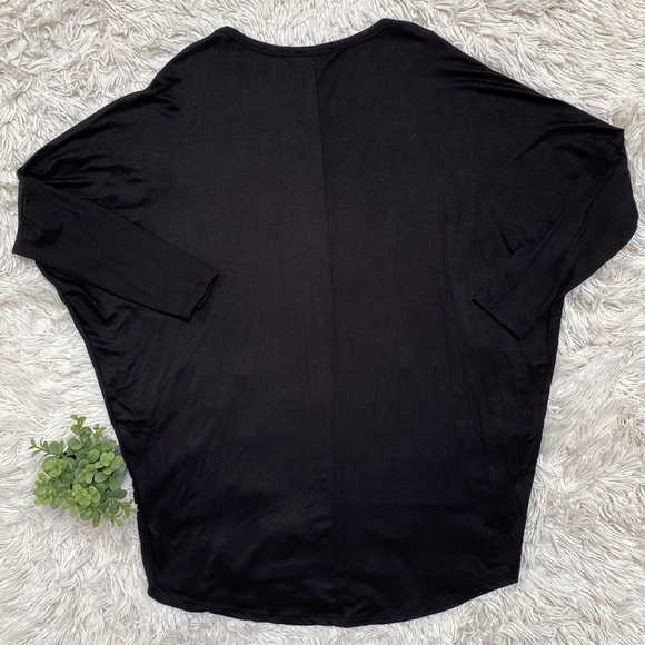 🎉HP🎉 Jenny Boston V-Neck 3/4 Sleeve Dolman Top 💗 Black - Picture 4 of 12